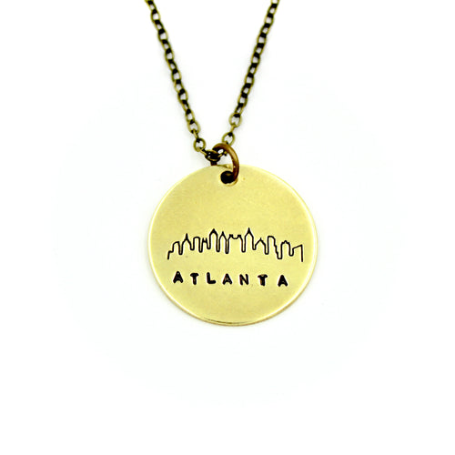 Atlanta Skyline Round Necklace