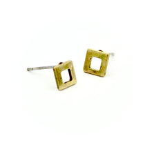 Open Square Earrings - Brass
