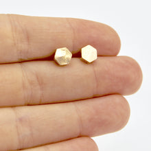 Hexagon Earrings - Brass