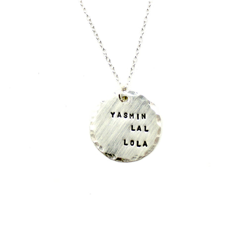 Personalized Necklace - Round Silver