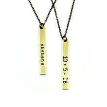 Personalized Necklace - Vertical Bar