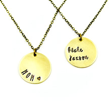 Personalized Necklace - Round Brass