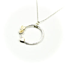 Triple Heart Circle Necklace