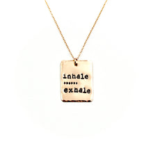 Inhale Exhale Rectangle Rose Gold-Filled Necklace