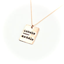 Inhale Exhale Rectangle Rose Gold-Filled Necklace